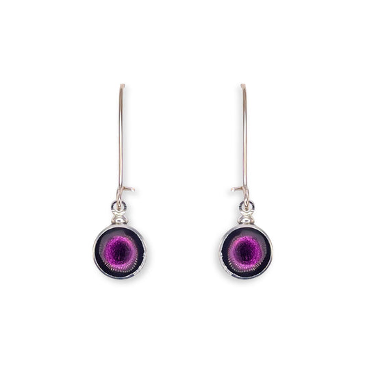 Rainbow Aluminium Circles Shiny Long Hook Earrings