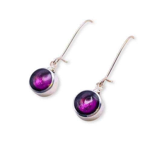 Rainbow Aluminium Circles Shiny Long Hook Earrings