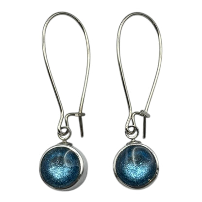 Sky Aluminium Circles Shiny Long Hook Earrings | The Jewellery Stop