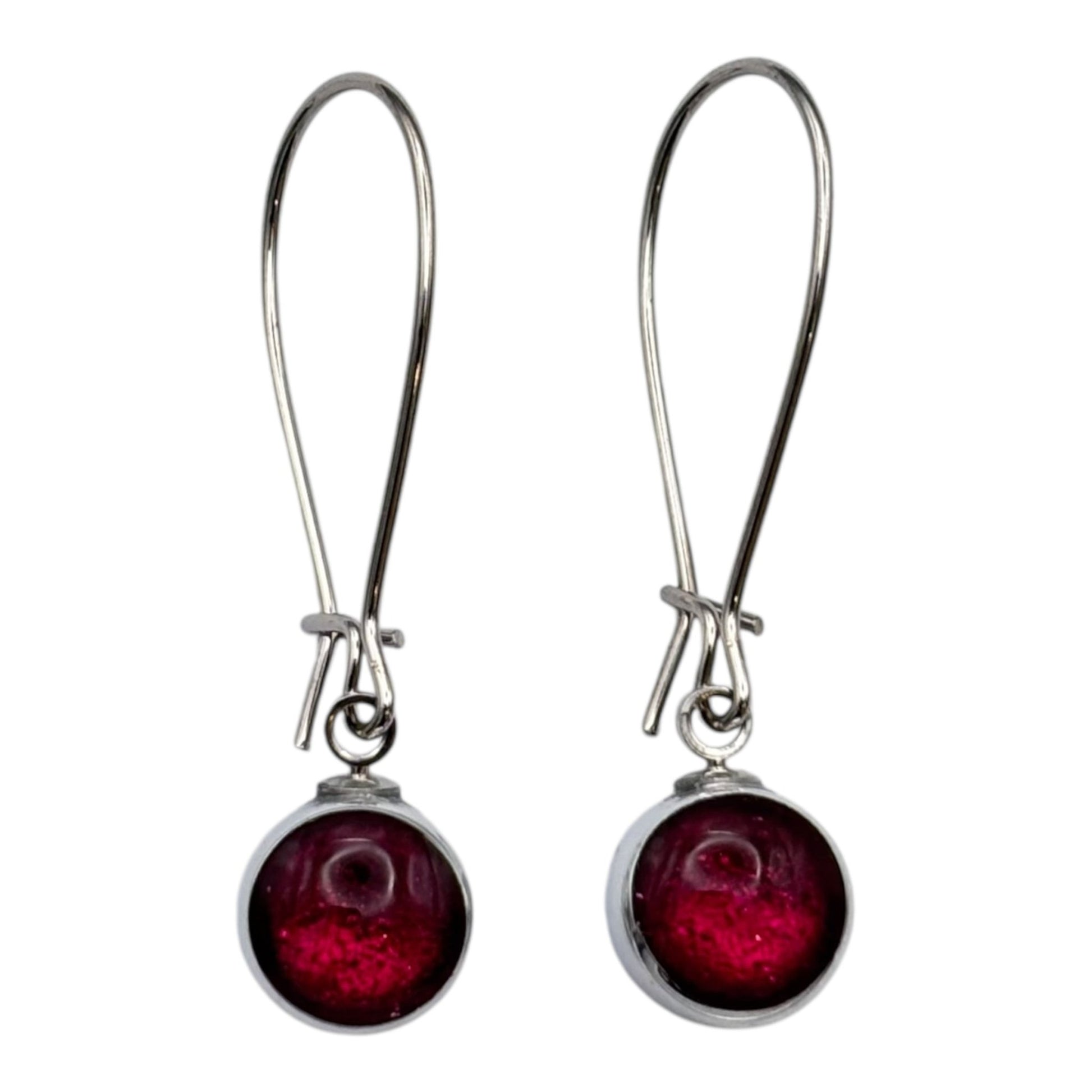 Tropical Aluminium Circles Shiny Long Hook Earrings | The Jewellery Stop