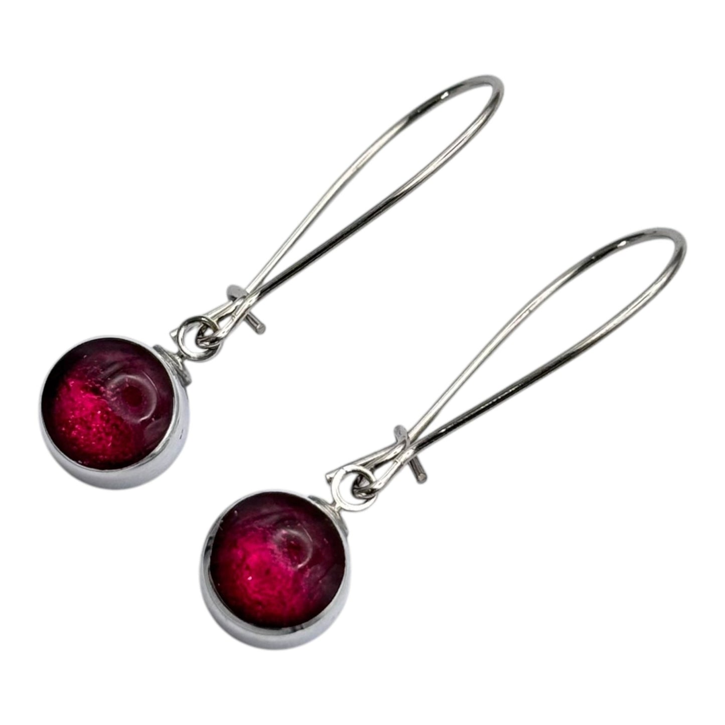 Tropical Aluminium Circles Shiny Long Hook Earrings | The Jewellery Stop