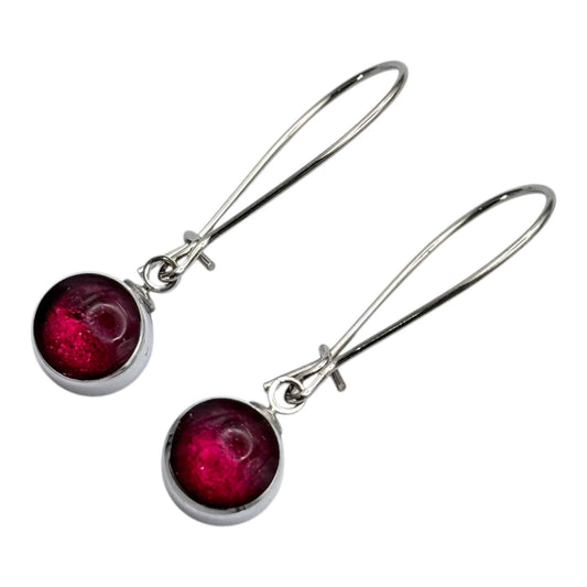 Tropical Aluminium Circles Shiny Long Hook Earrings | The Jewellery Stop