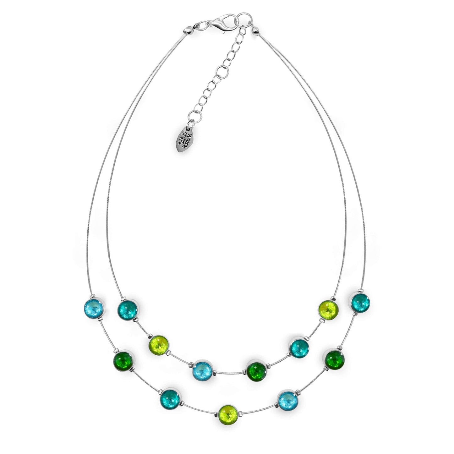 Neptune Aluminum Circles Shiny Double Strand Necklace | The Jewellery Stop