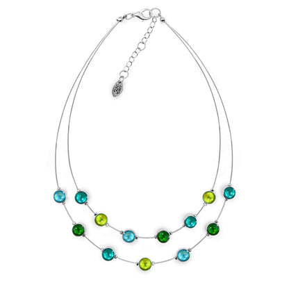 Neptune Aluminum Circles Shiny Double Strand Necklace | The Jewellery Stop