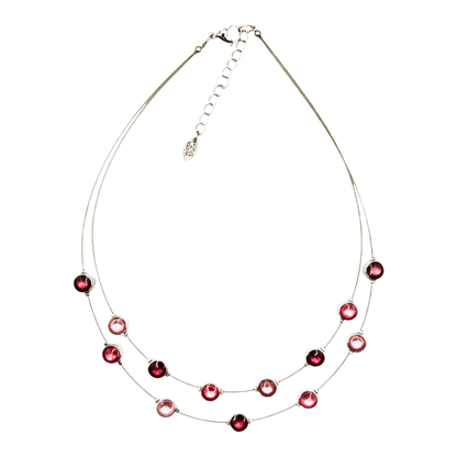 Peony Aluminum Circles Shiny Double Strand Necklace | The Jewellery Stop
