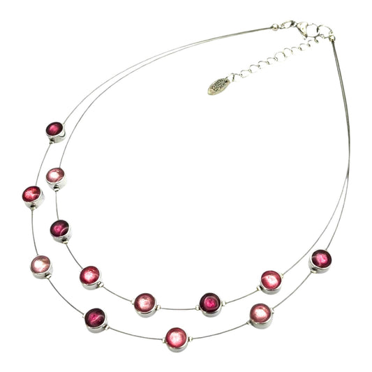 Peony Aluminum Circles Shiny Double Strand Necklace | The Jewellery Stop