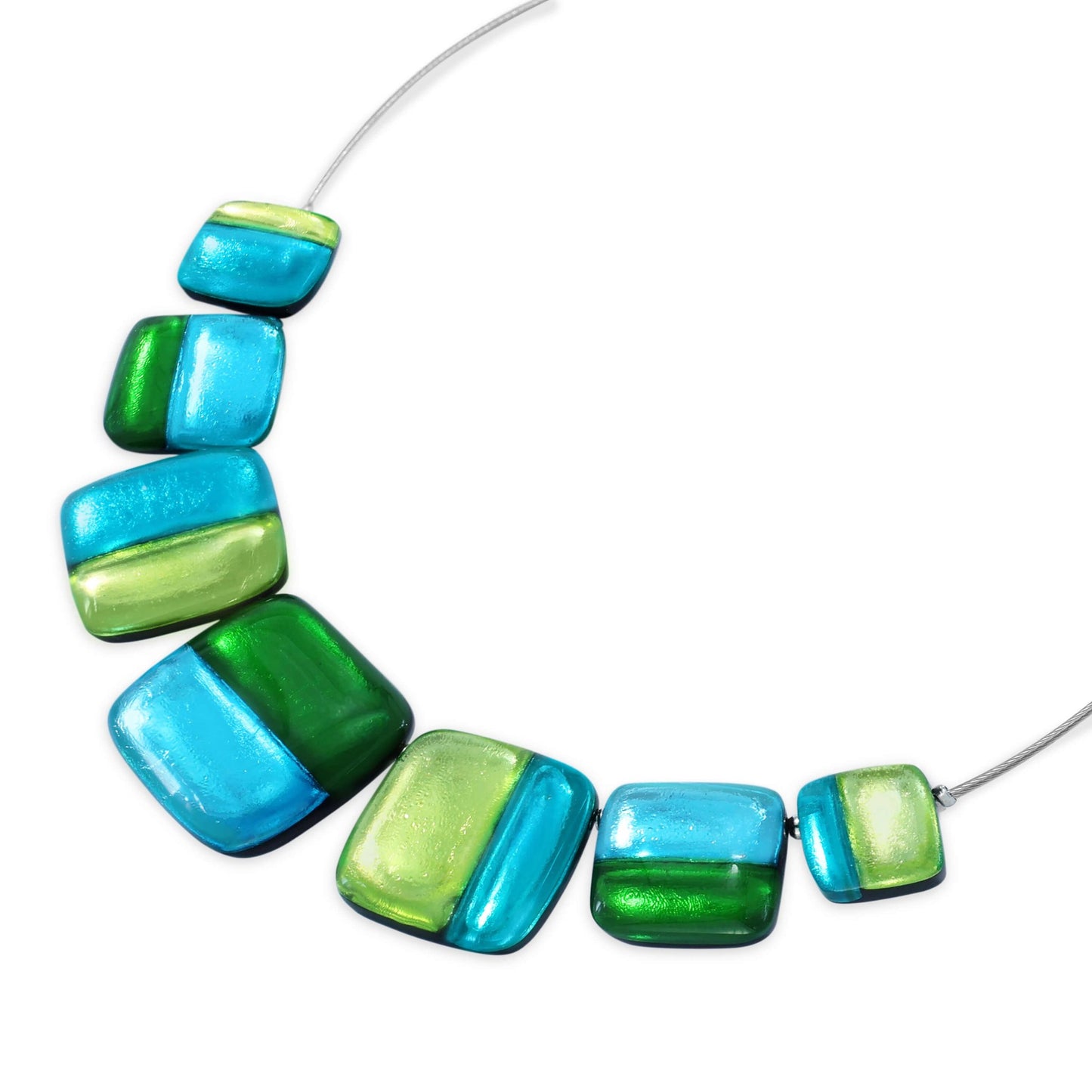 Neptune Geometric Squares Shiny Necklace | The Jewellery Stop