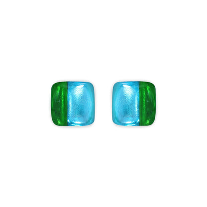 Neptune Geometric Squares Shiny Stud Earrings | The Jewellery Stop