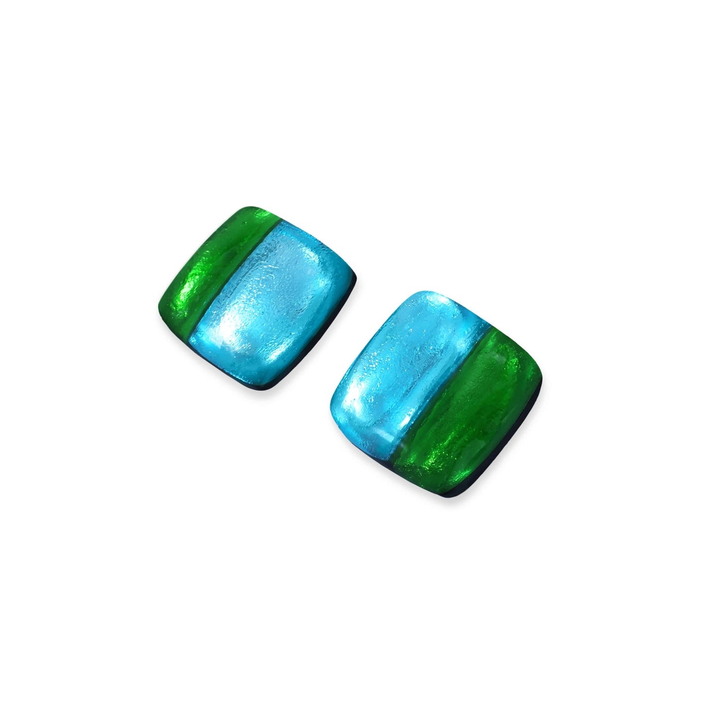 Neptune Geometric Squares Shiny Stud Earrings | The Jewellery Stop