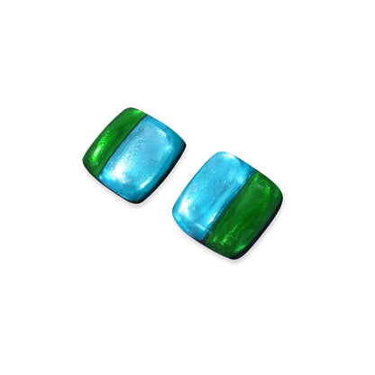Neptune Geometric Squares Shiny Stud Earrings | The Jewellery Stop