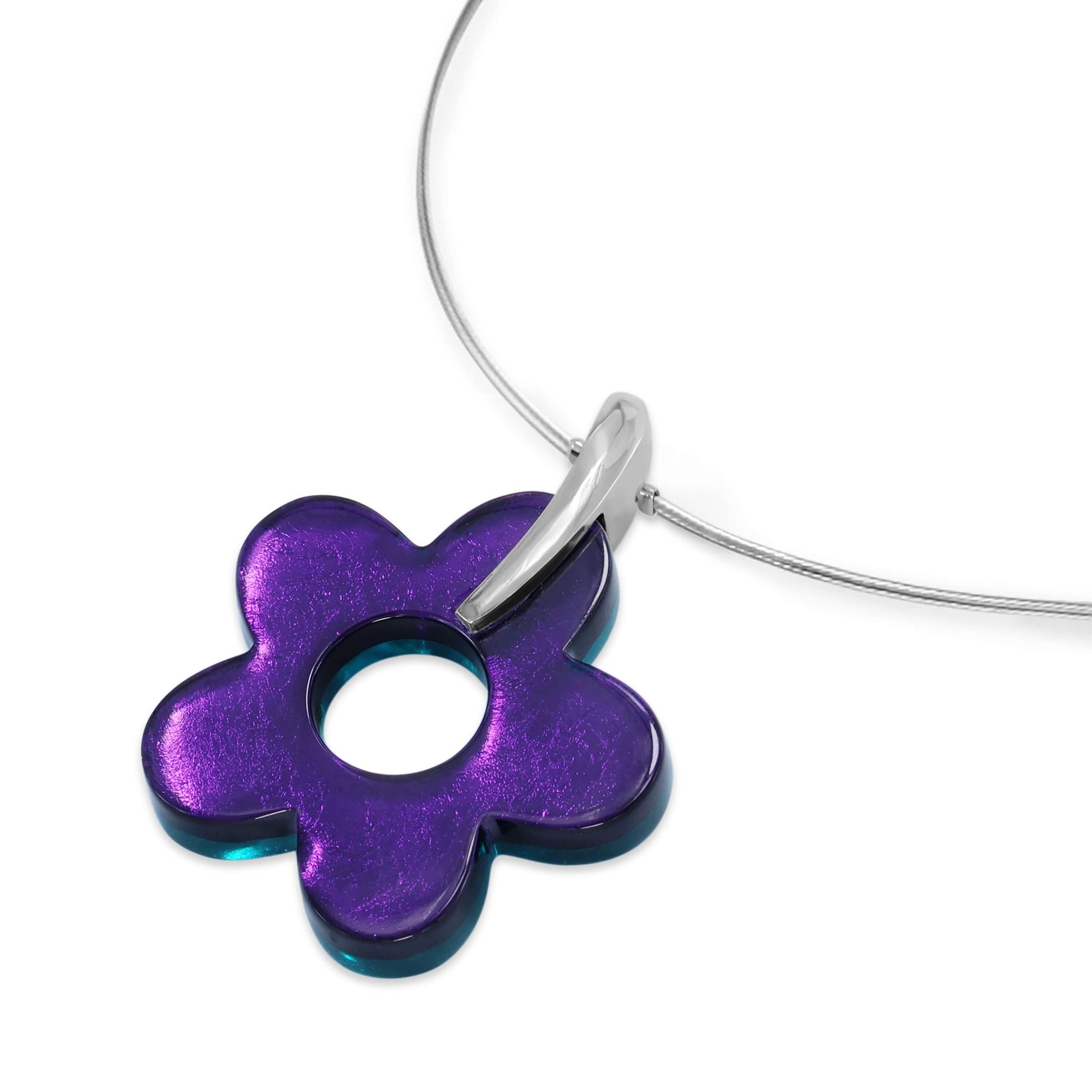 Peacock Lollipop Flower Shiny Pendant | The Jewellery Stop