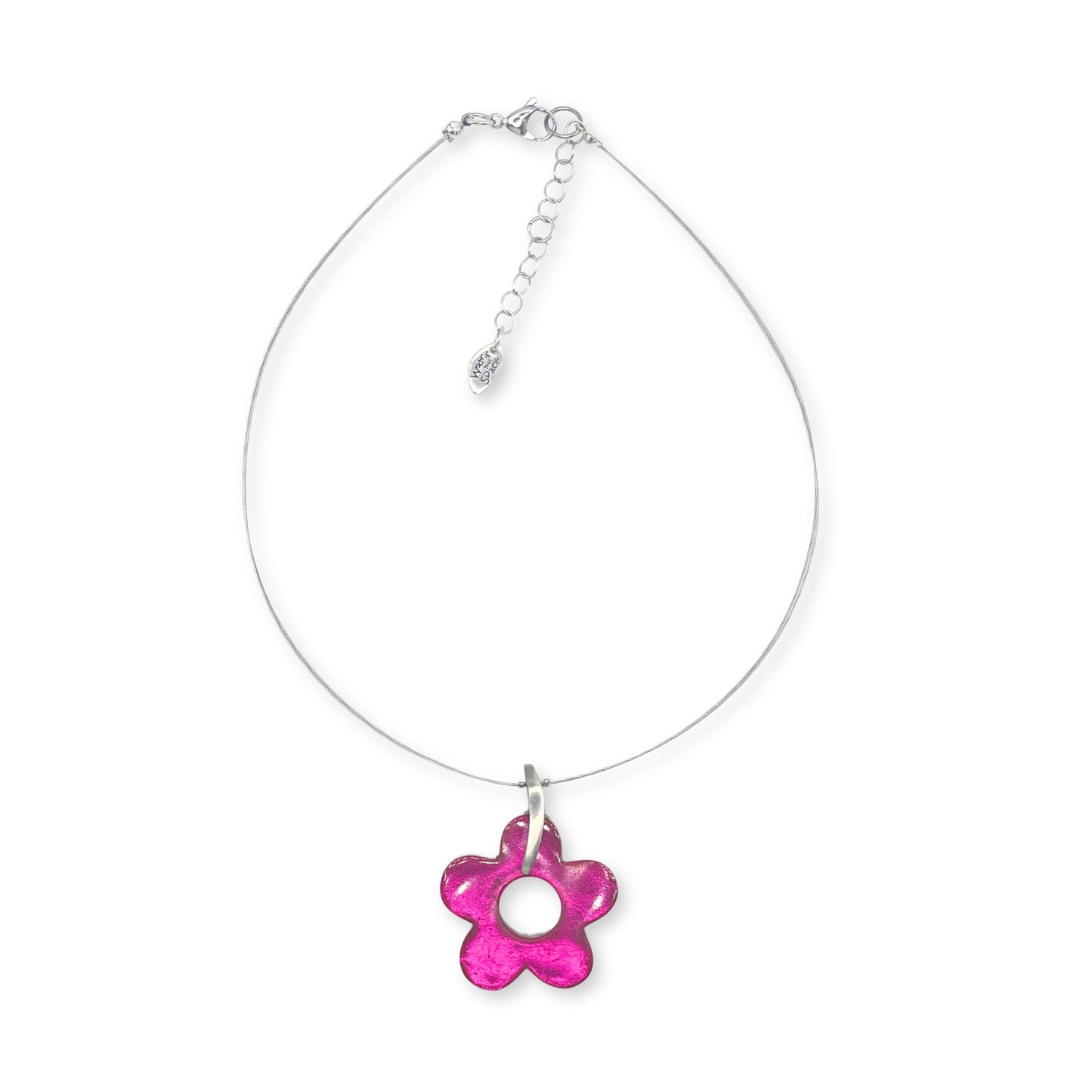 Raspberry Lollipop Flower Shiny Pendant