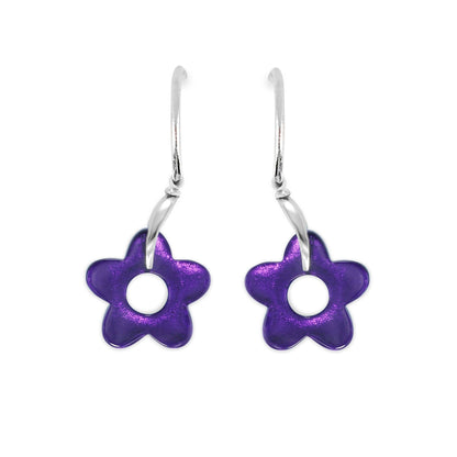 Peacock Lollipop Flower Shiny Creole Earrings | The Jewellery Stop
