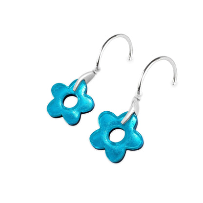 Peacock Lollipop Flower Shiny Creole Earrings | The Jewellery Stop
