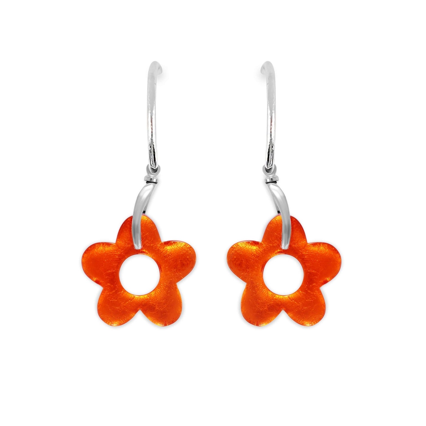 Sherbet Lollipop Flower Shiny Creole Earrings | The Jewellery Stop