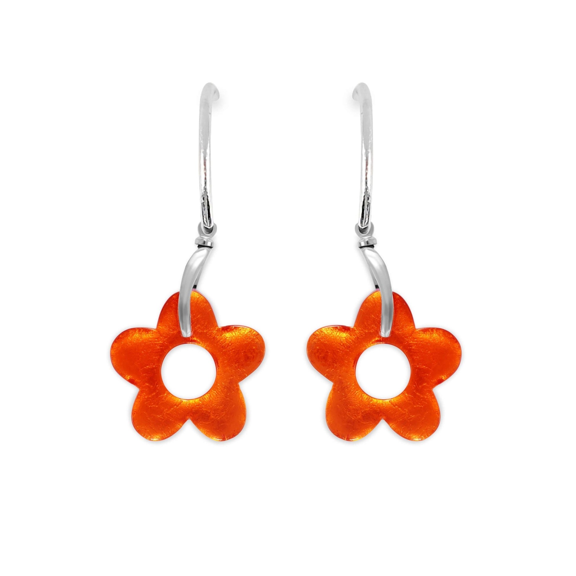 Sherbet Lollipop Flower Shiny Creole Earrings | The Jewellery Stop