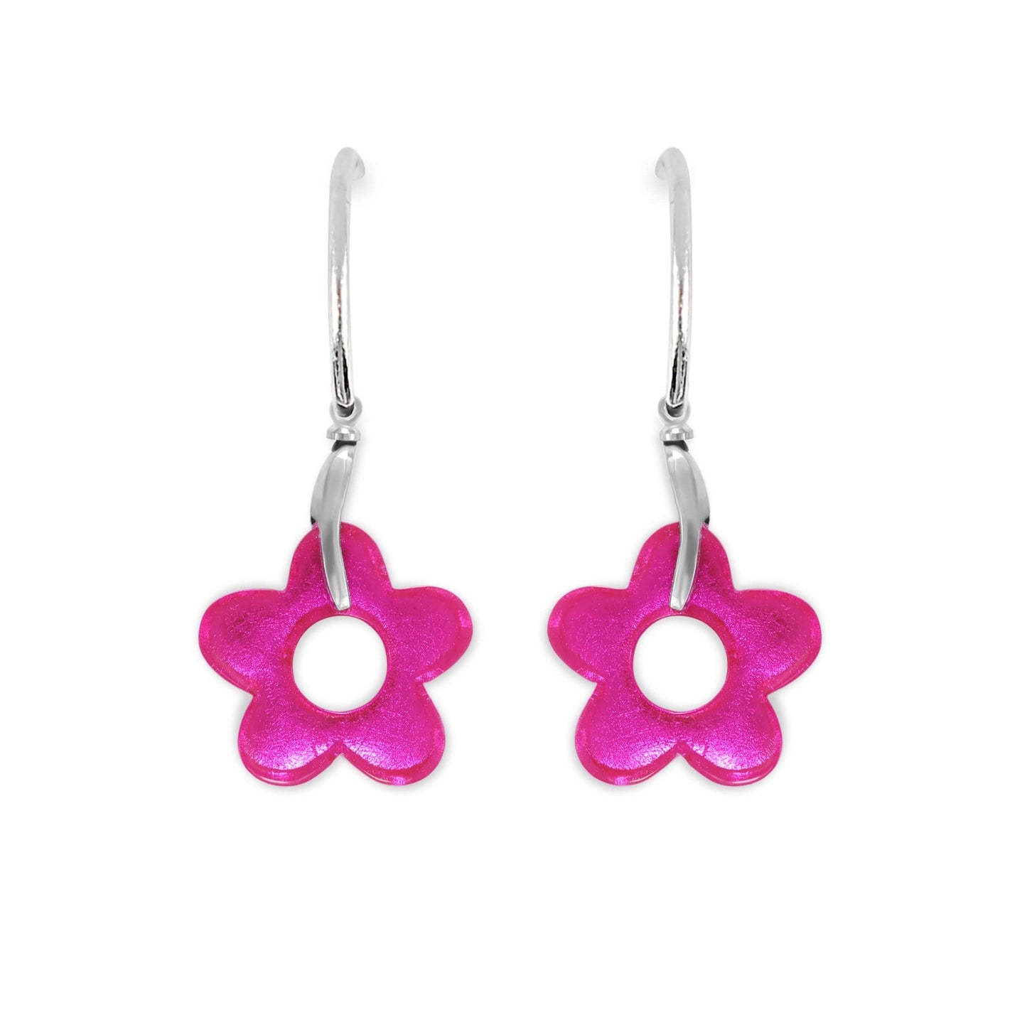 Sherbet Lollipop Flower Shiny Creole Earrings | The Jewellery Stop