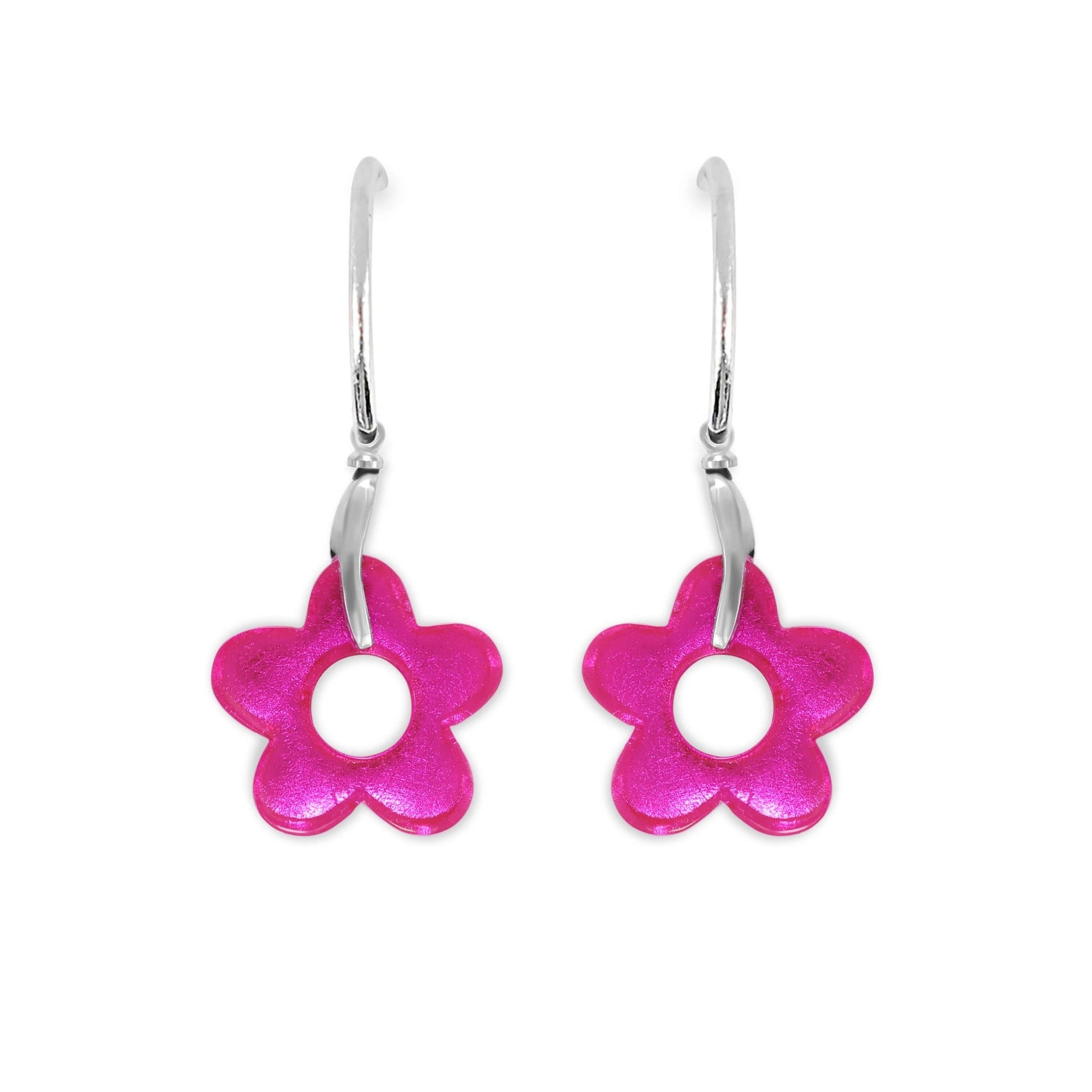 Sherbet Lollipop Flower Shiny Creole Earrings | The Jewellery Stop