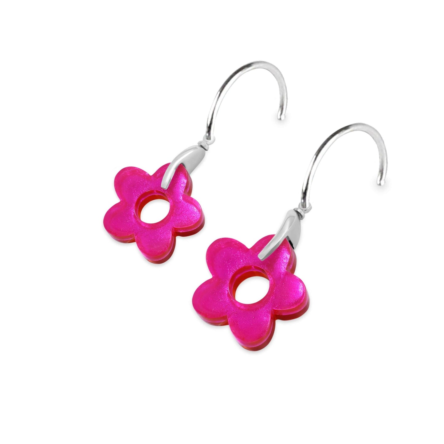 Sherbet Lollipop Flower Shiny Creole Earrings | The Jewellery Stop