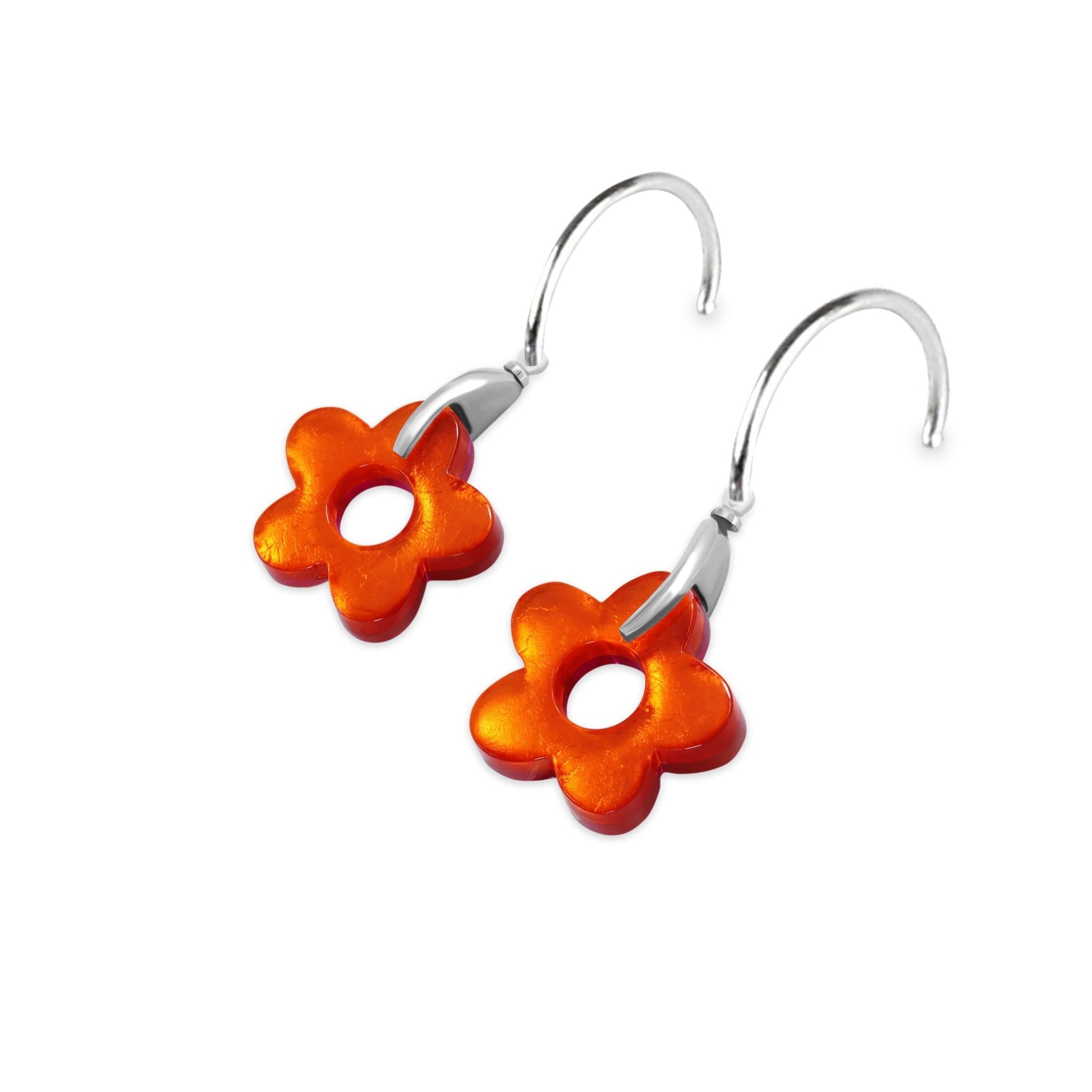 Sherbet Lollipop Flower Shiny Creole Earrings | The Jewellery Stop