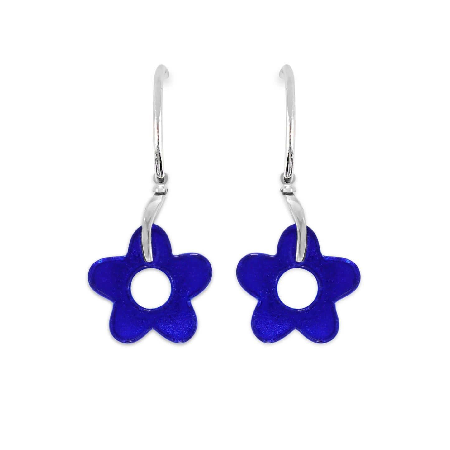 Twilight Lollipop Flower Shiny Creole Earrings | The Jewellery Stop