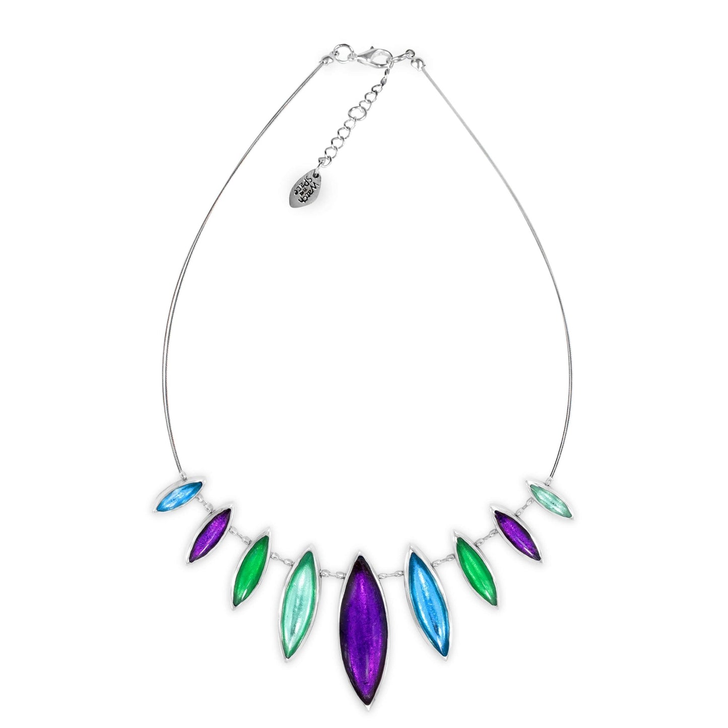 Aurora Pewter Petals Classic Shiny Necklace | The Jewellery Stop