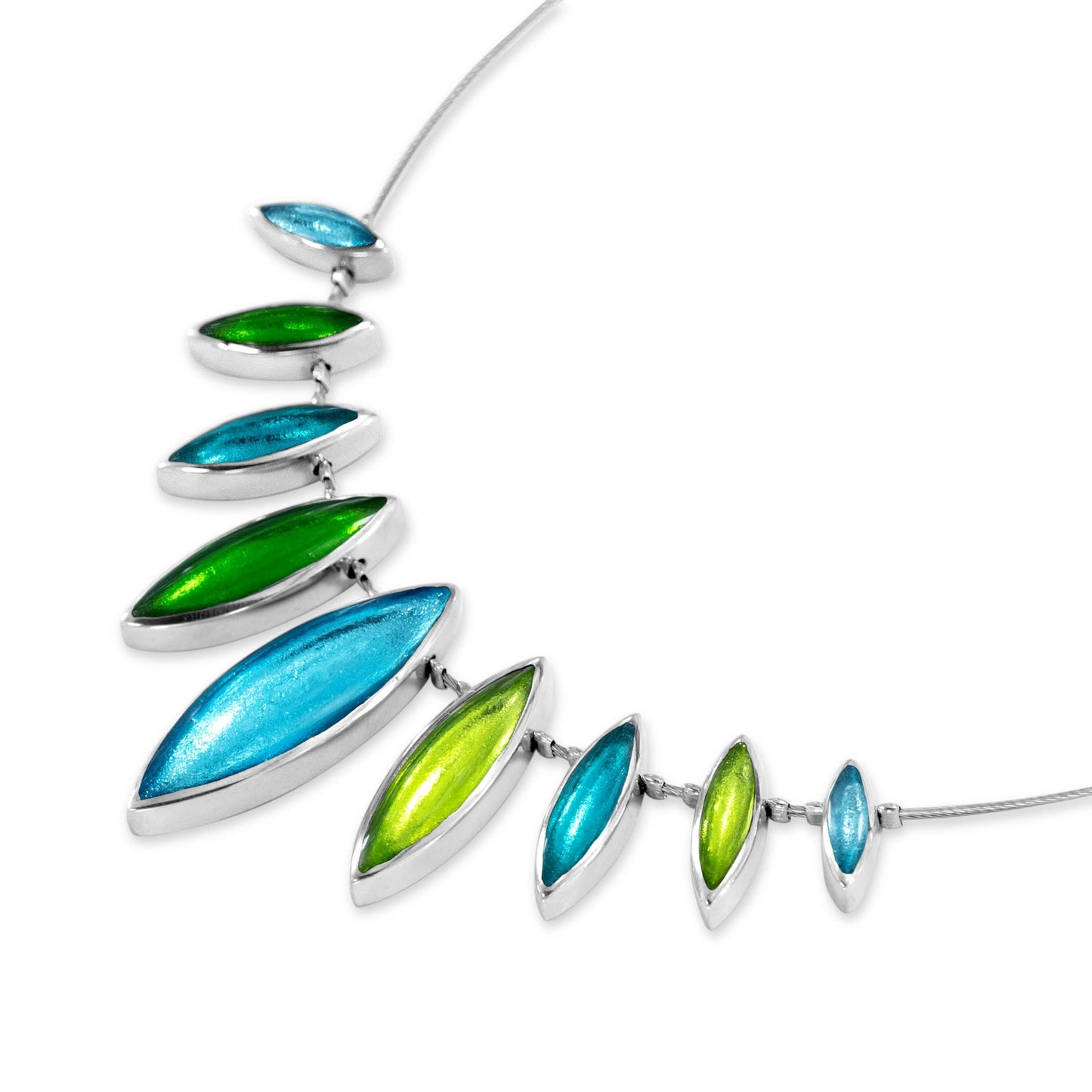 Neptune Pewter Petals Classic Shiny Necklace | The Jewellery Stop