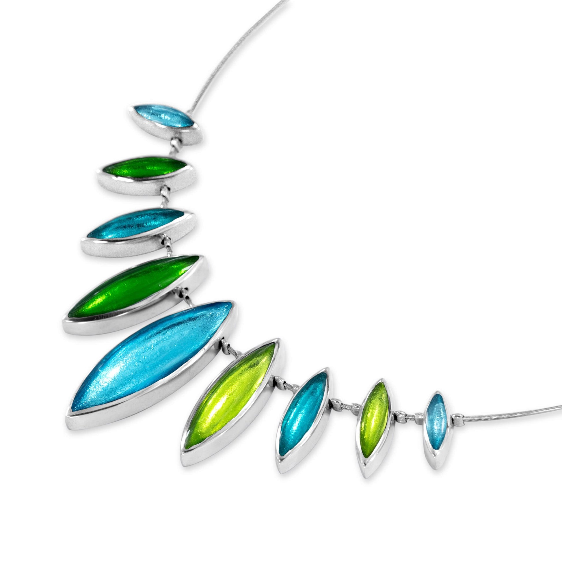 Neptune Pewter Petals Classic Shiny Necklace | The Jewellery Stop
