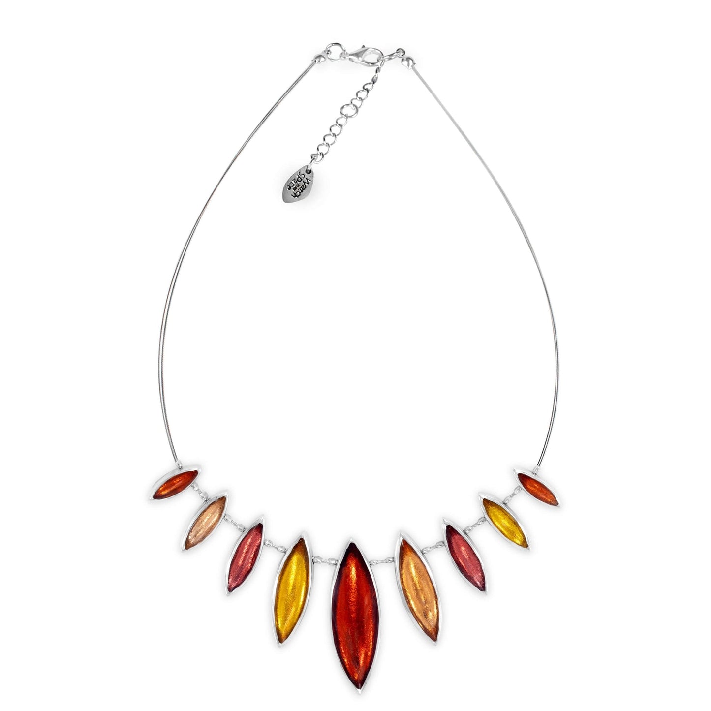 Terracotta Pewter Petals Classic Shiny Necklace | The Jewellery Stop