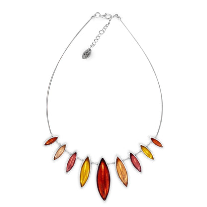 Terracotta Pewter Petals Classic Shiny Necklace | The Jewellery Stop