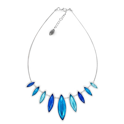 Turquoise Pewter Petals Classic Shiny Necklace | The Jewellery Stop