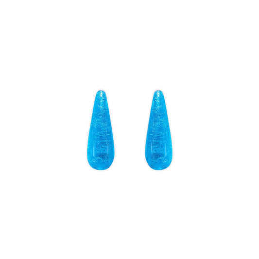 Turquoise Teardrops Shiny Stud Earrings | The Jewellery Stop