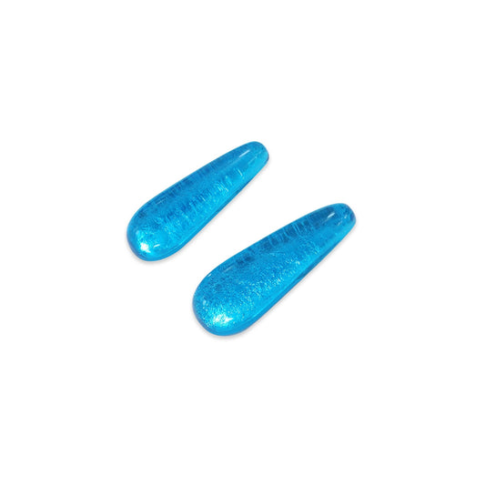Turquoise Teardrops Shiny Stud Earrings | The Jewellery Stop