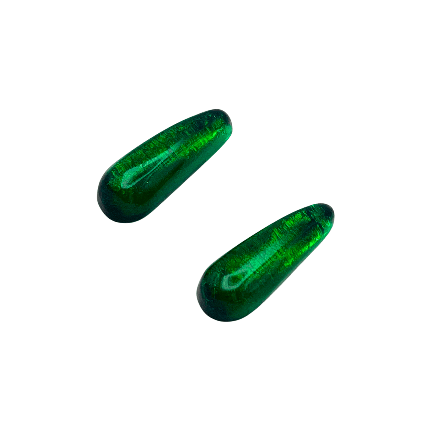 Emerald Teardrops Shiny Stud Earrings | The Jewellery Stop