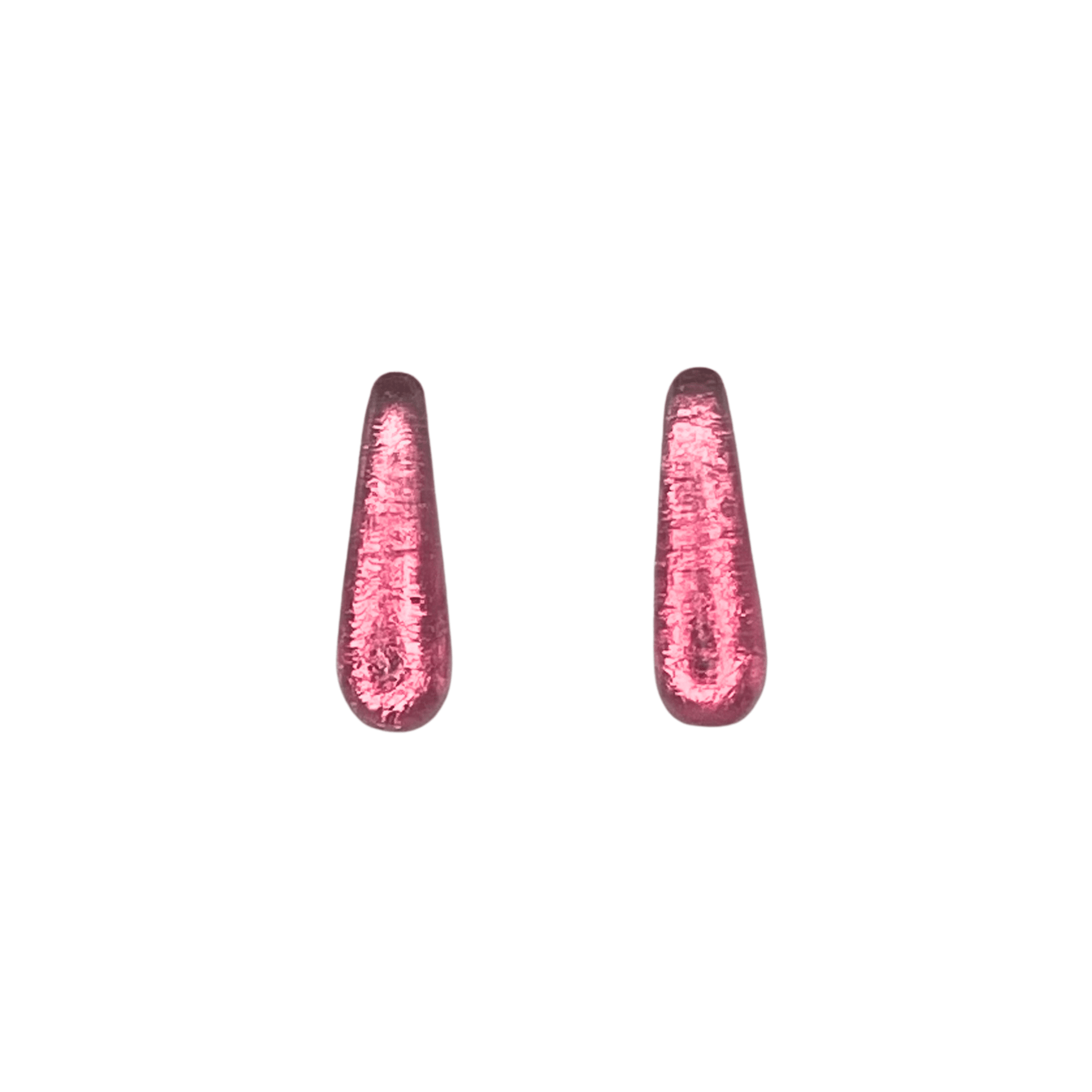 Flamingo Teardrops Shiny Stud Earrings | The Jewellery Stop