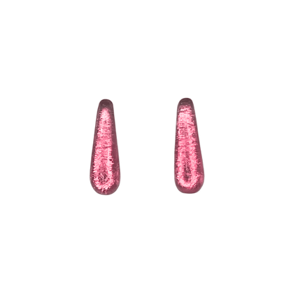 Flamingo Teardrops Shiny Stud Earrings | The Jewellery Stop