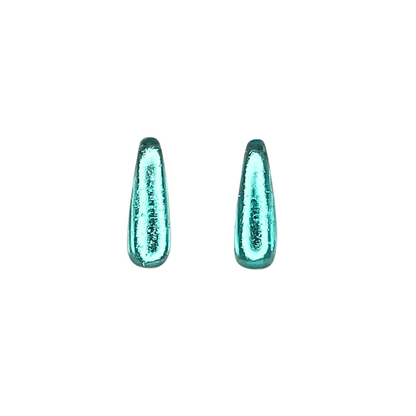 Light Turquoise Teardrops Shiny Stud Earrings | The Jewellery Stop