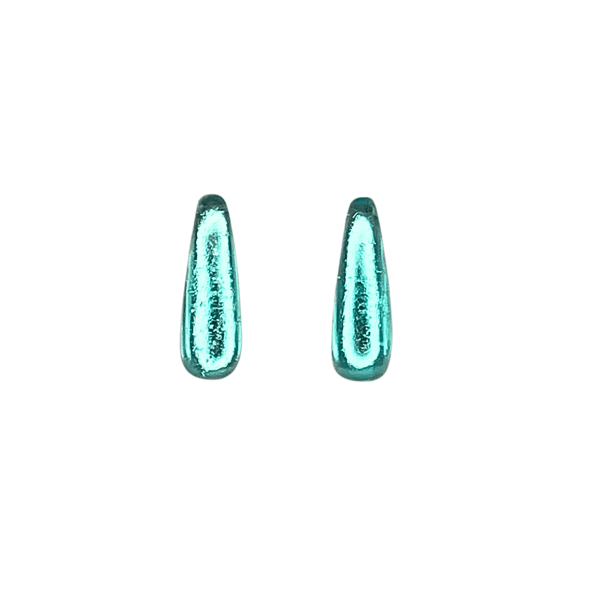 Light Turquoise Teardrops Shiny Stud Earrings | The Jewellery Stop