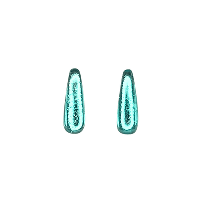 Light Turquoise Teardrops Shiny Stud Earrings | The Jewellery Stop