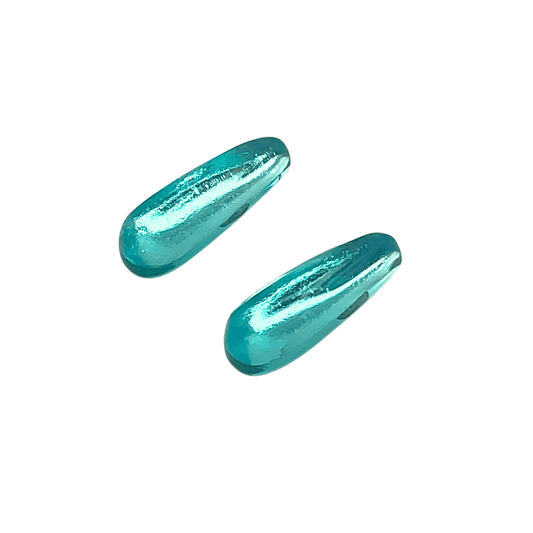 Light Turquoise Teardrops Shiny Stud Earrings | The Jewellery Stop