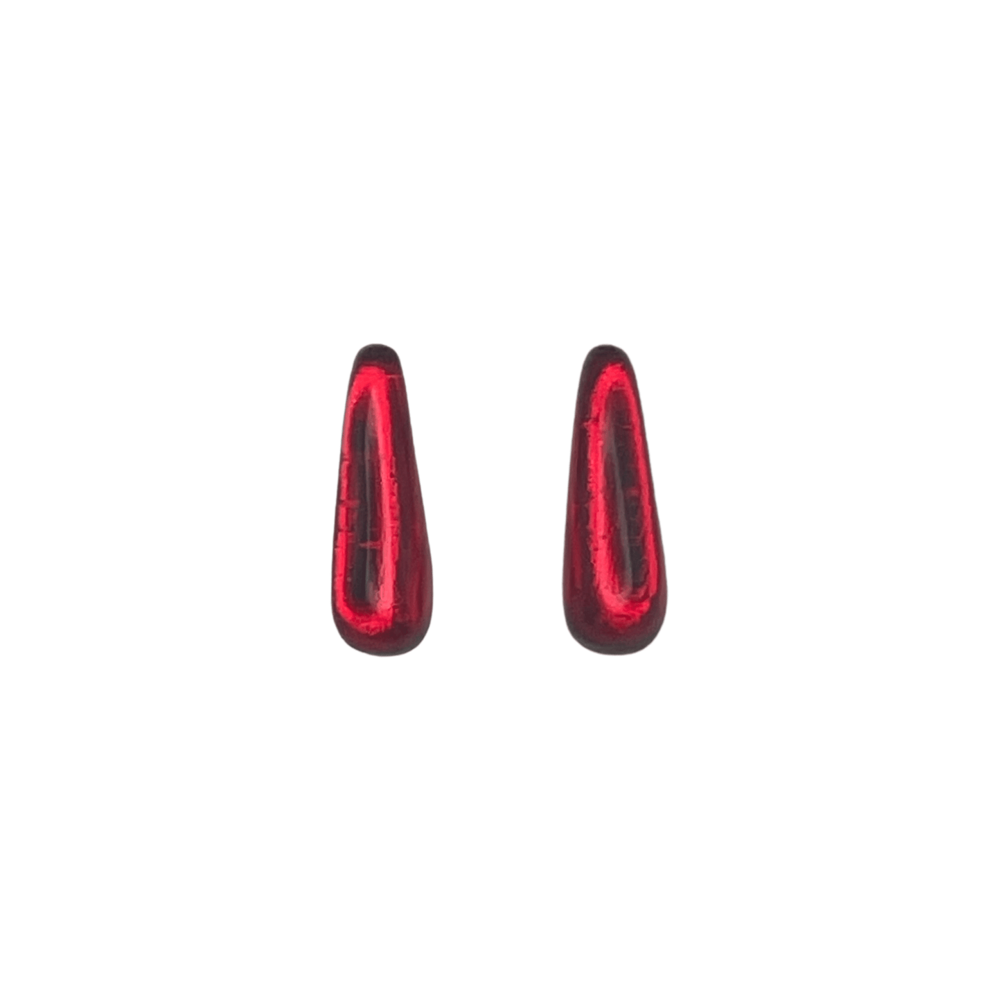 Red Teardrops Shiny Stud Earrings | The Jewellery Stop