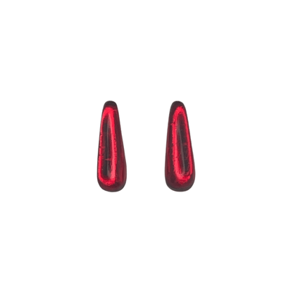 Red Teardrops Shiny Stud Earrings | The Jewellery Stop