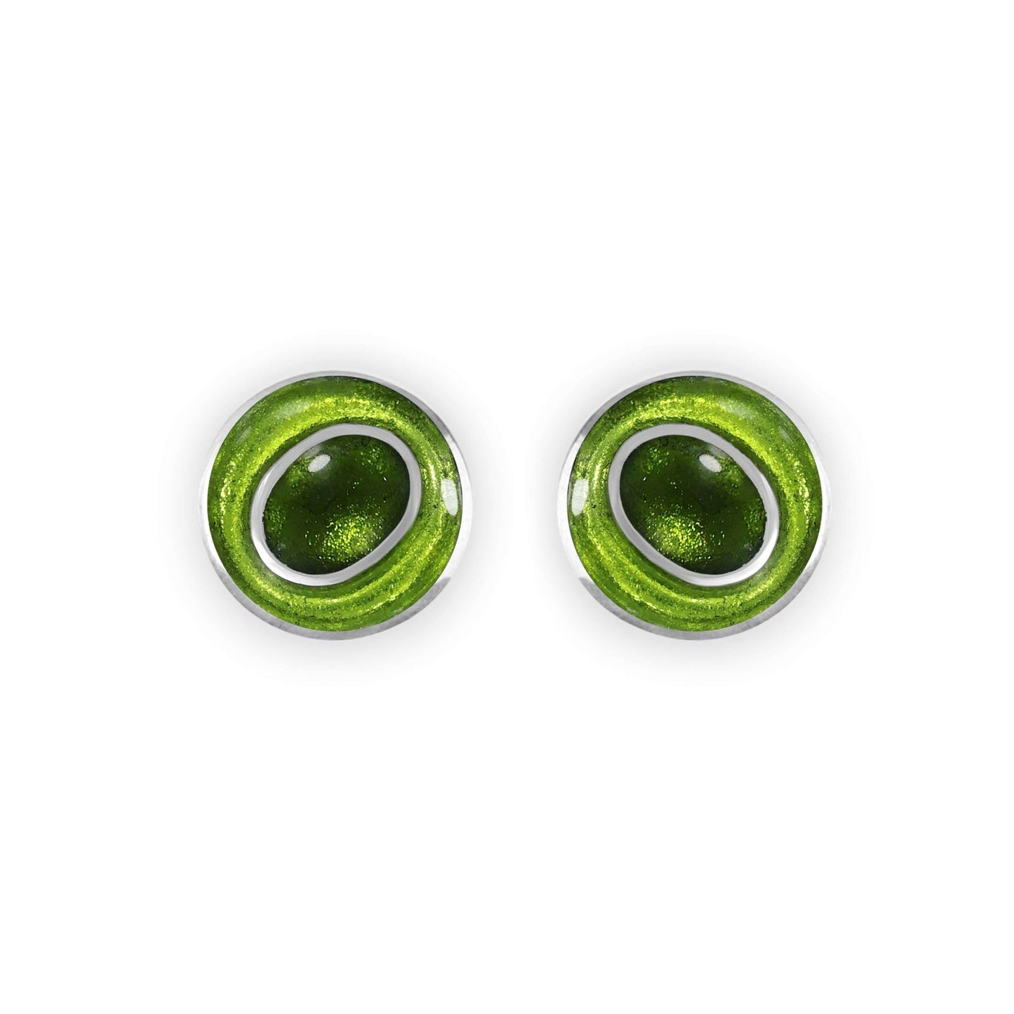 Citrus Organic Circles Shiny Stud Earrings | The Jewellery Stop