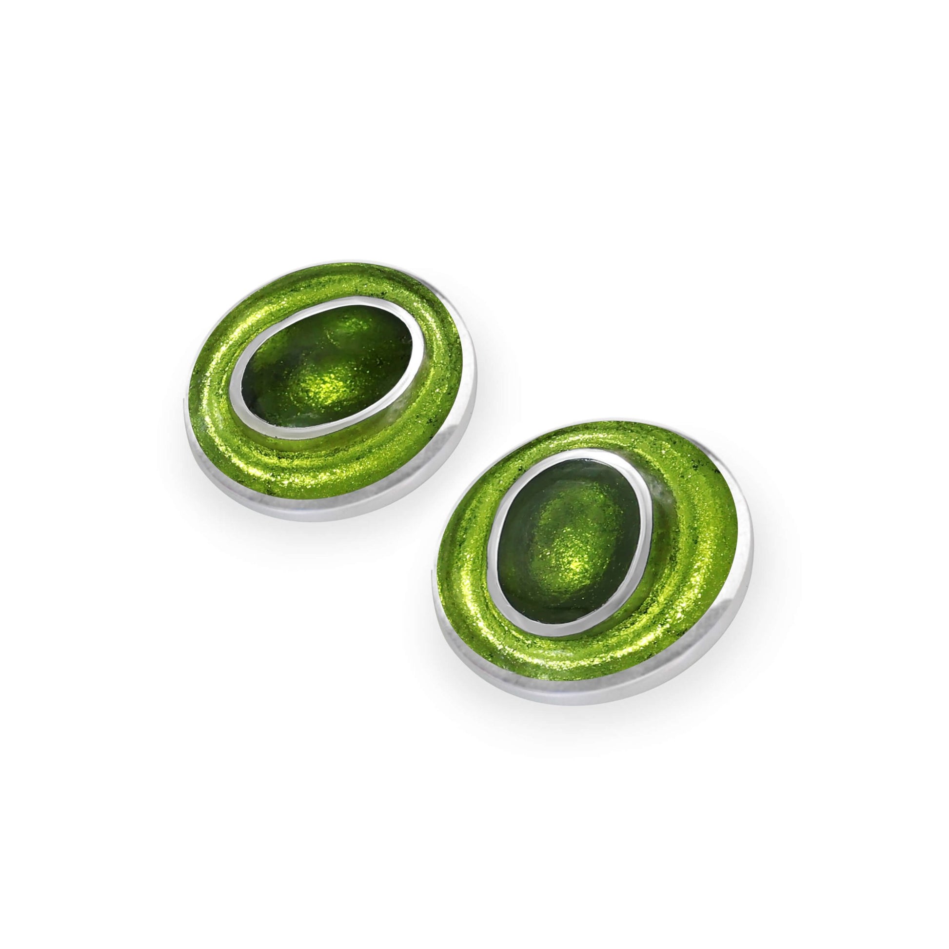 Citrus Organic Circles Shiny Stud Earrings | The Jewellery Stop
