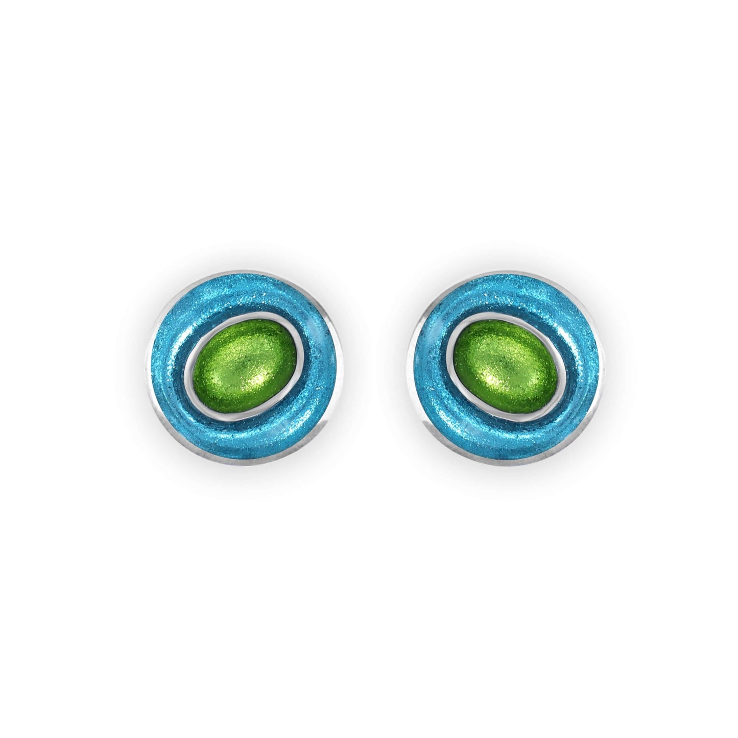 Neptune Organic Circles Shiny Stud Earrings | The Jewellery Stop