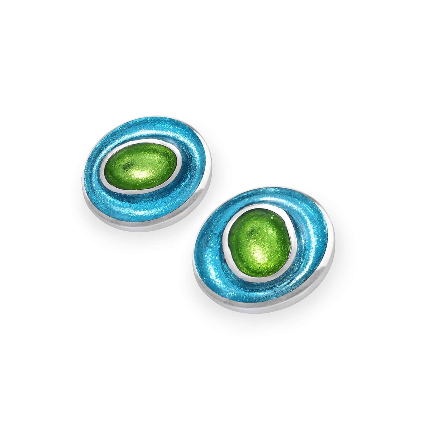 Neptune Organic Circles Shiny Stud Earrings | The Jewellery Stop