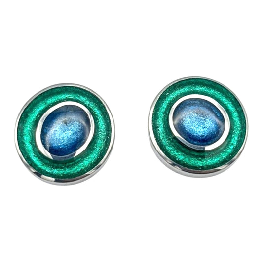 Crystal Organic Circles Shiny Stud Earrings | The Jewellery Stop