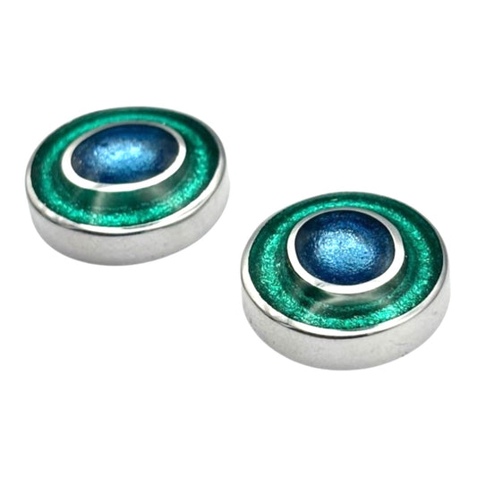 Crystal Organic Circles Shiny Stud Earrings | The Jewellery Stop