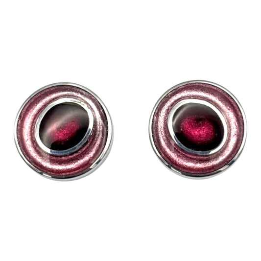 Peony Organic Circles Shiny Stud Earrings