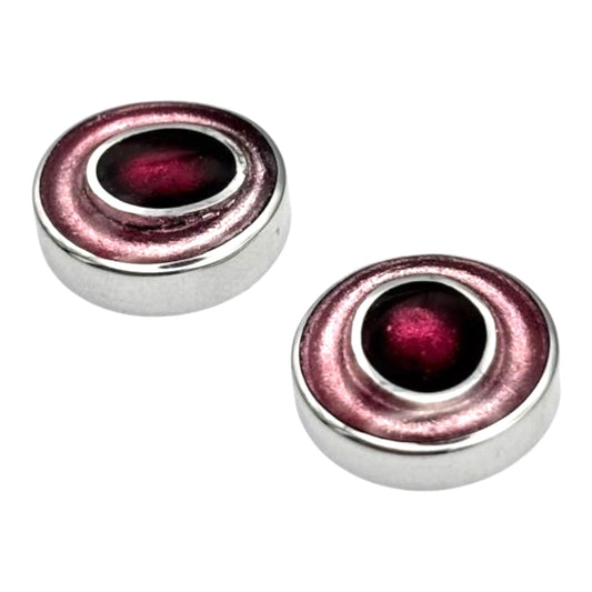 Peony Organic Circles Shiny Stud Earrings